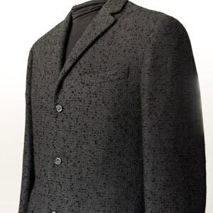 1960s Champion Mod Blazer Danish Harris Tweed Mens Black 3 Button 39L Sport Coat